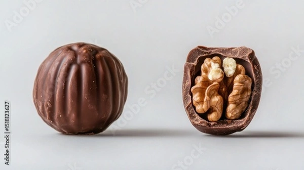 Fototapeta nut inside chocolate