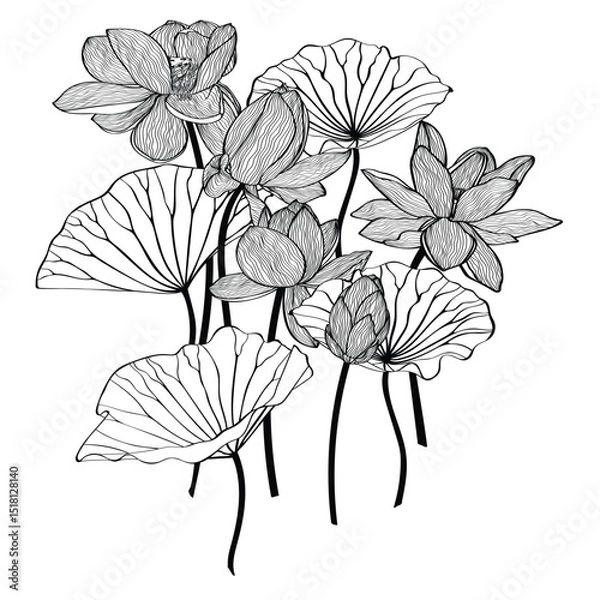 Obraz abstract, art, backdrop, background, beauty, blossom, botanical, card, creative, decor, decoration, decorative, design, drawing, elegant, element, fabric, floral, flower, frame, graphic, hand drawn, i
