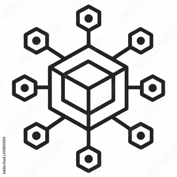 Fototapeta Supply Chain Blockchain: Global Transparency, Traceability & Digital Logistics Network

