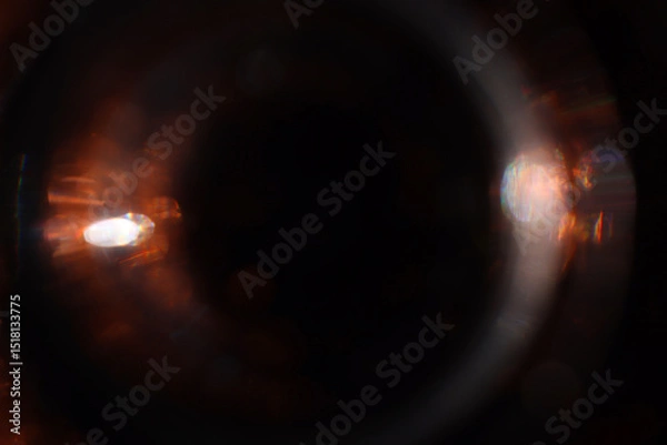 Fototapeta Background of dark lens flare lights. Abstract image