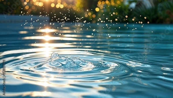 Obraz water pool summer closeup