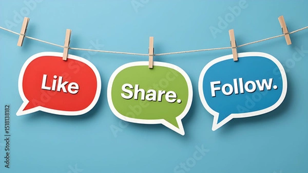 Obraz like share follow concept