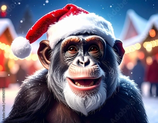 Obraz Christmas Chimp