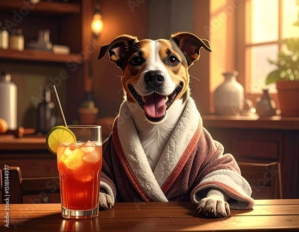 Obraz Dog in Bathrobe