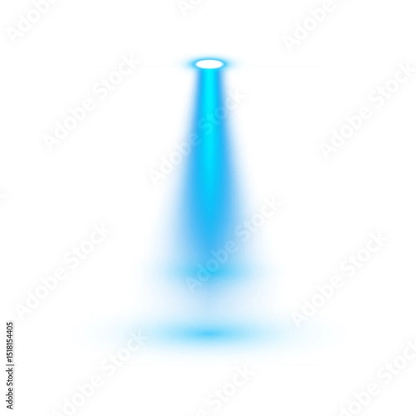 Fototapeta PNG Multiple Blue Light Beams with Soft Glow and Downward Direction for Concert, UI or Visual FX Design
