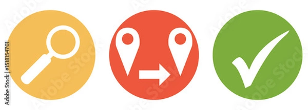 Obraz Weg und Anfahrt suchen und finden - Button Banner