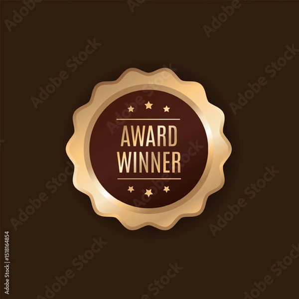 Fototapeta Award Winner Creative Badge Idea Stylist and elegant golden shield design