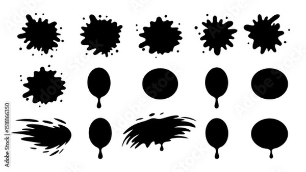 Obraz set of brush strokes vector silhouette