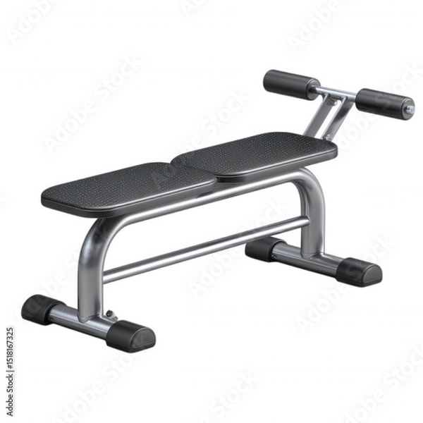 Fototapeta Fitness exercise bench designed for strength training, featuring sturdy metal frame and padded surface for comfort. Ideal for workouts in parks or gyms, promoting physical health and fitness