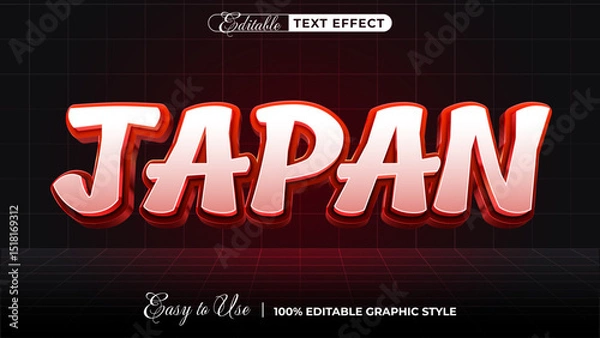 Obraz Japan editable text effect, 3d typography in graphic styles