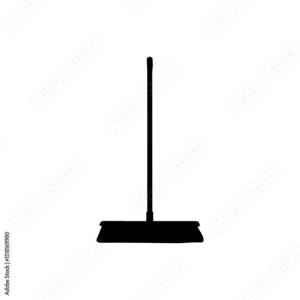 Obraz Push broom silhouette icon vector flat design.