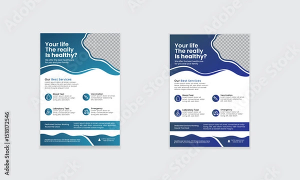 Obraz Medical healthcare simple flyer template design layout for print