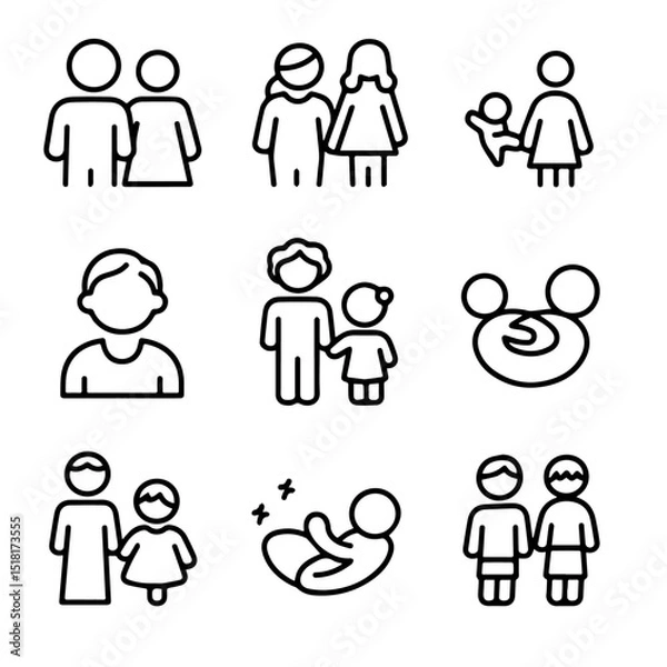 Obraz family icon set