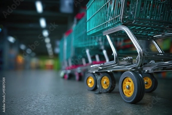 Obraz shopping carts in a row