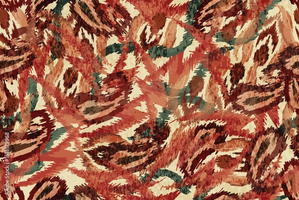 Fototapeta abstract seamless motif fabric patterns, abstract ikat, carpet, fabric, batik