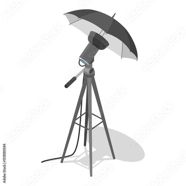 Obraz 3D Isometric Flat  Set of Photo Studio Equipment Items. Item 6