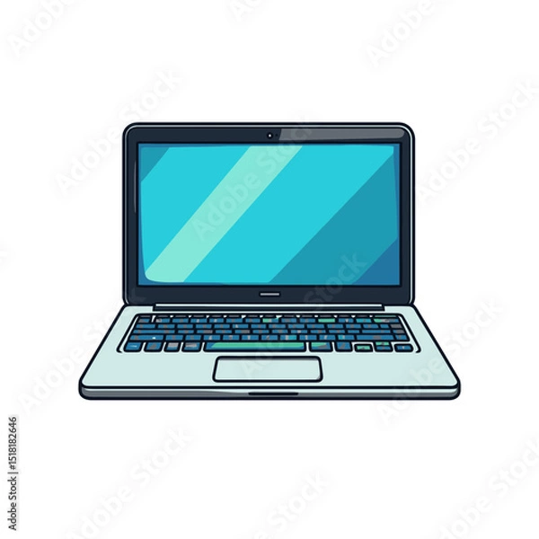 Obraz Simple flat cartoon laptop icon design suitable for various digital projects and creative applications