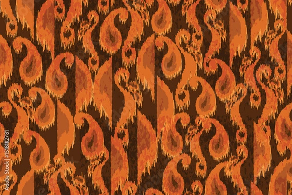 Fototapeta abstract seamless motif fabric patterns, abstract ikat, carpet, fabric, batik