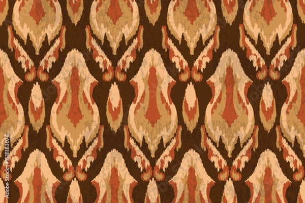 Fototapeta abstract seamless motif fabric patterns, abstract ikat, carpet, fabric, batik