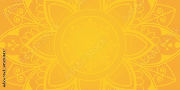 Obraz Bright Yellow Background with Decorative Mandala Design