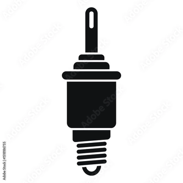 Obraz car spark plug. This is a clean, black and white vector graphic of a spark plug.