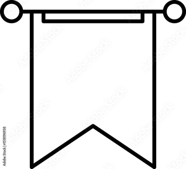 Fototapeta Royal flags icon set. Medieval banners and trophy luxury fantasy empty flags, medieval battle flag. Hanging fabric royal banner, pennant mockup, castle wall flags vector illustration.