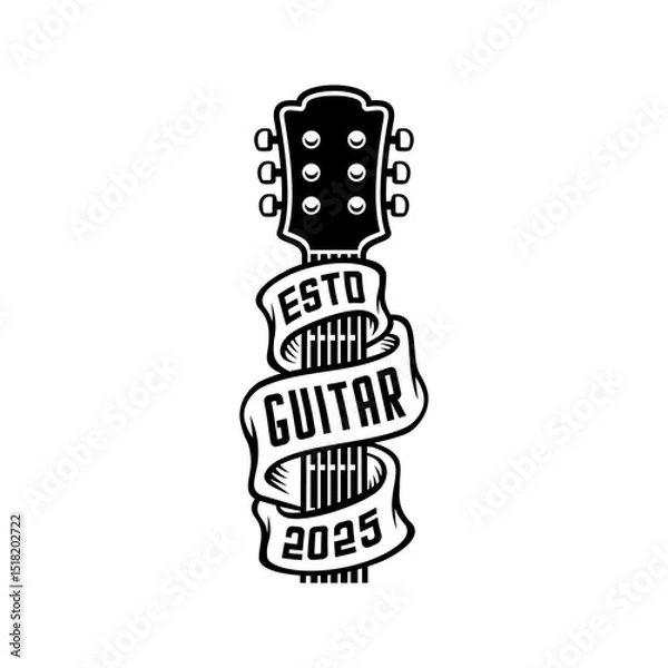 Fototapeta guitar handle wrapped in ribbon