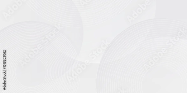 Fototapeta White geometric abstract background overlap layer on bright space with lines effect decoration. Modern graphic design element circles style concept for banner.