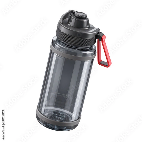 Fototapeta Durable water bottle with sporty design, featuring secure clip for easy carrying. Ideal for outdoor activities, this high quality container keeps you hydrated on go