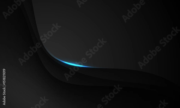 Obraz Abstract black blue line dynamic luxury curve smooth design modern premium elegant background vector
