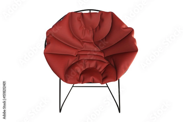 Obraz Lystok Lounge Wire Armchair with Red Cushion 3D Model