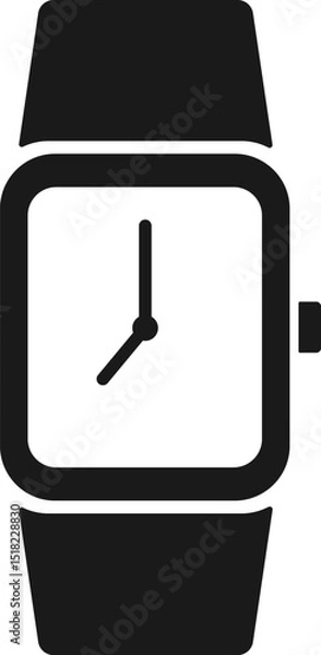 Obraz simple black wristwatch symbol, vector illustration