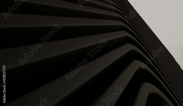 Obraz Black plane lines, white abstract background, 3D illustration