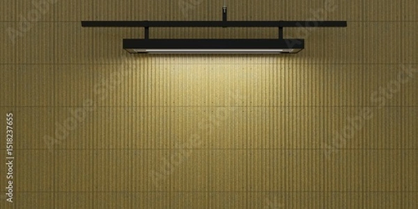 Obraz Brick wall background, wall with ceiling lights, 3D illustration