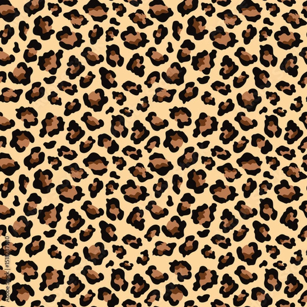 Fototapeta 
leopard print fashion skin texture , vector seamless design with cat spots