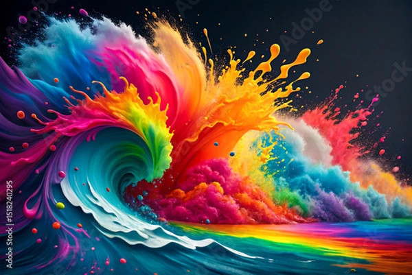 Fototapeta abstract colorful background Vibrant rainbow color explosion wave