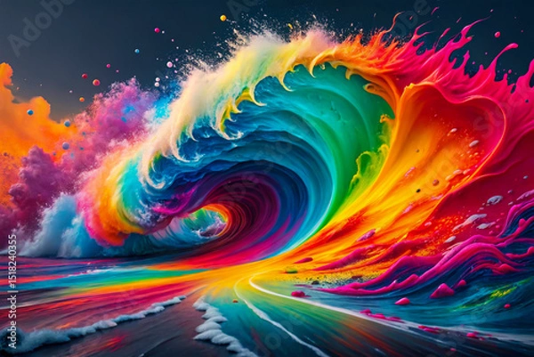Fototapeta abstract colorful background Vibrant rainbow color explosion wave