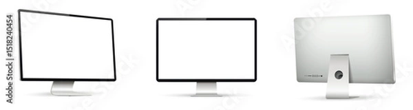 Obraz Computer white screen mockup different angles views