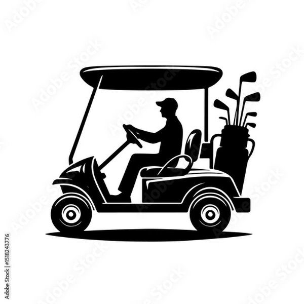 Obraz golf cart Silhouette