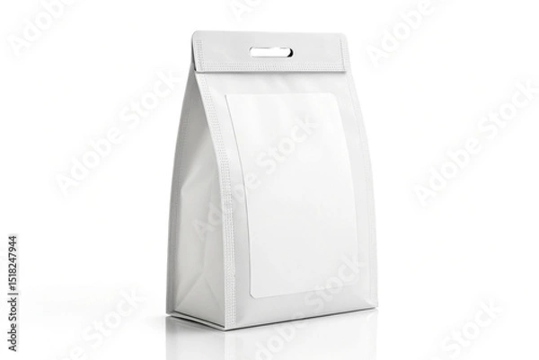 Fototapeta Blank white stand up pouch bag mockup isolated on transparent background