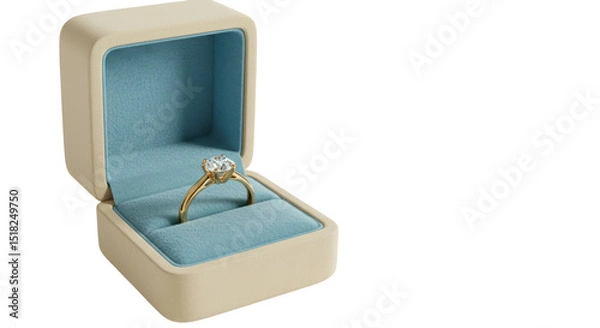 Obraz Isolated Diamond Ring in Beige Box