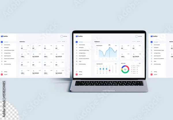 Fototapeta Laptop Mockup Multi Screen Website Interface App Web Design Presentation