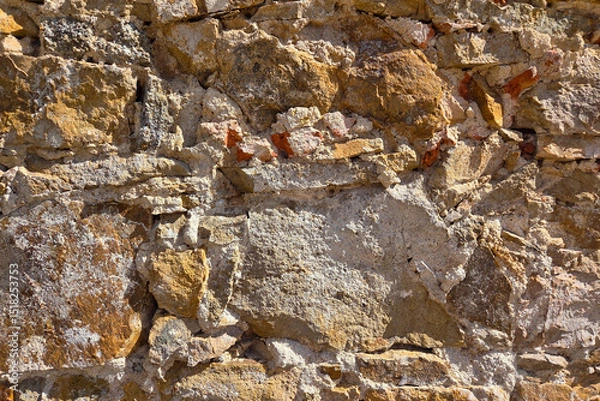 Fototapeta Rustic Stone Wall Texture for Architectural and Design Backgrounds
