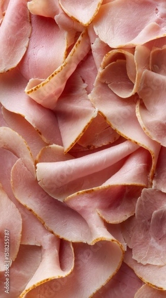 Fototapeta Sliced cooked meat close-up texture background