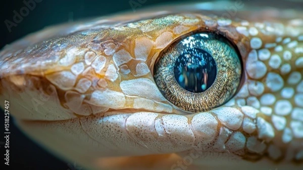 Fototapeta A captivating close-up of a snake's mesmerizing eye, showcasing intricate details.