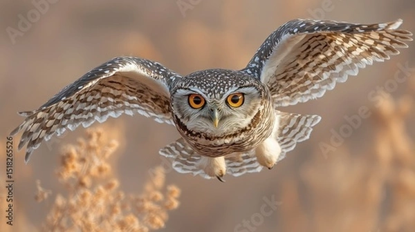 Obraz Detailed close-up of an owl in flight.
