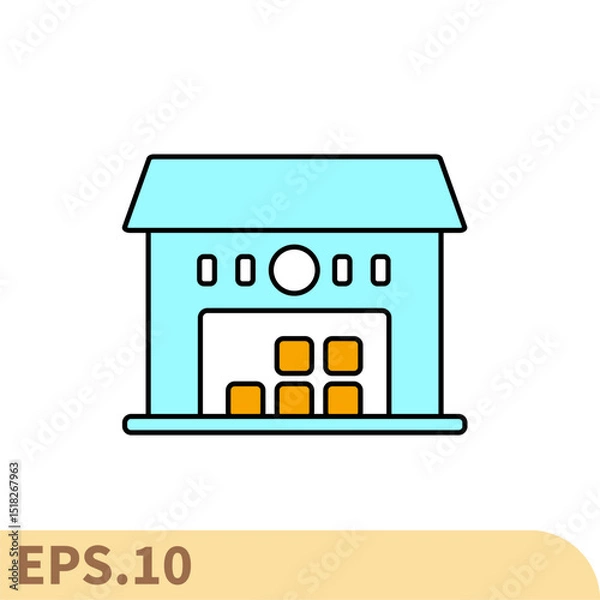 Obraz warehouse line icons  symbol vector elements for infographic web