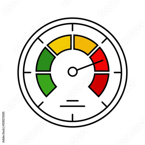 Fototapeta Speedometer icon. Lineal color style.