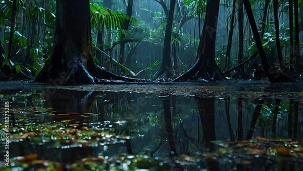 Obraz reflection of trees in water