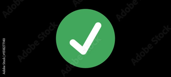 Fototapeta Green Check Mark and White Click.Vector Illustration.